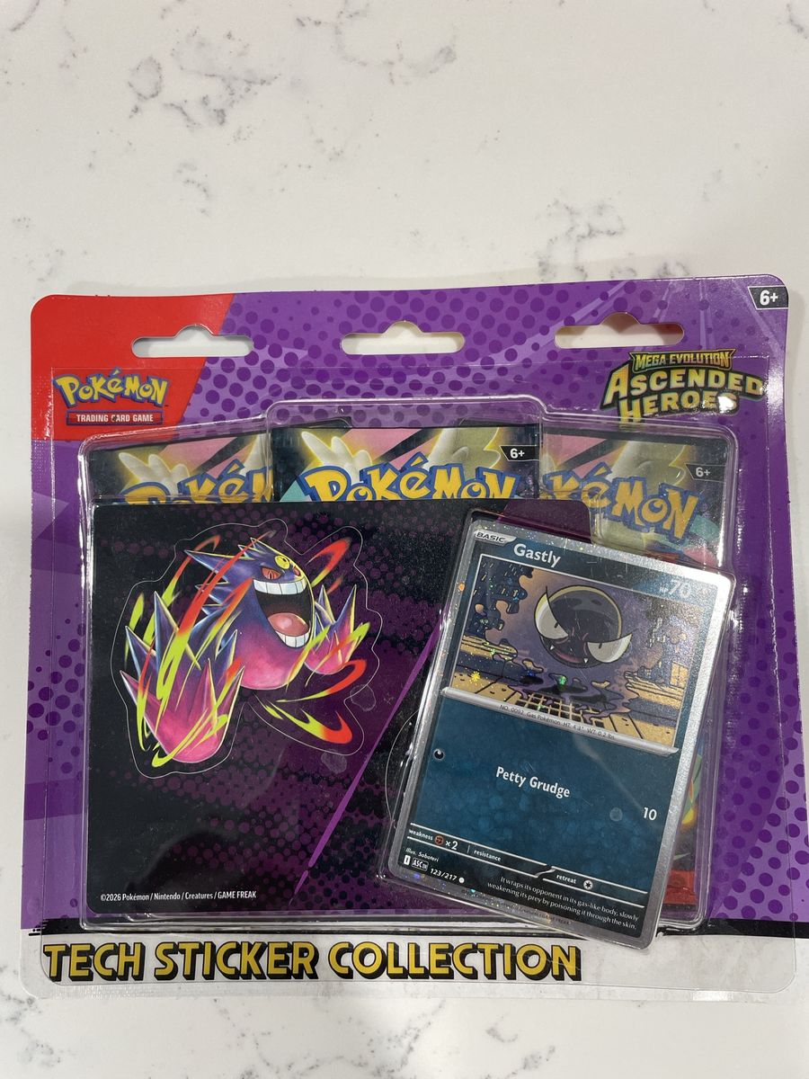 Pokemon TCG Mega Evolution Ascended Heroes Tech Sticker Collection Gastly