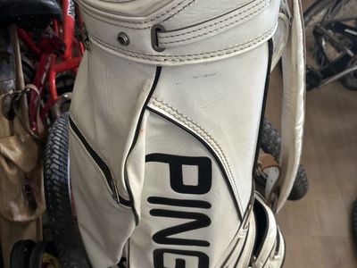 Ping vintage white leather golf bag