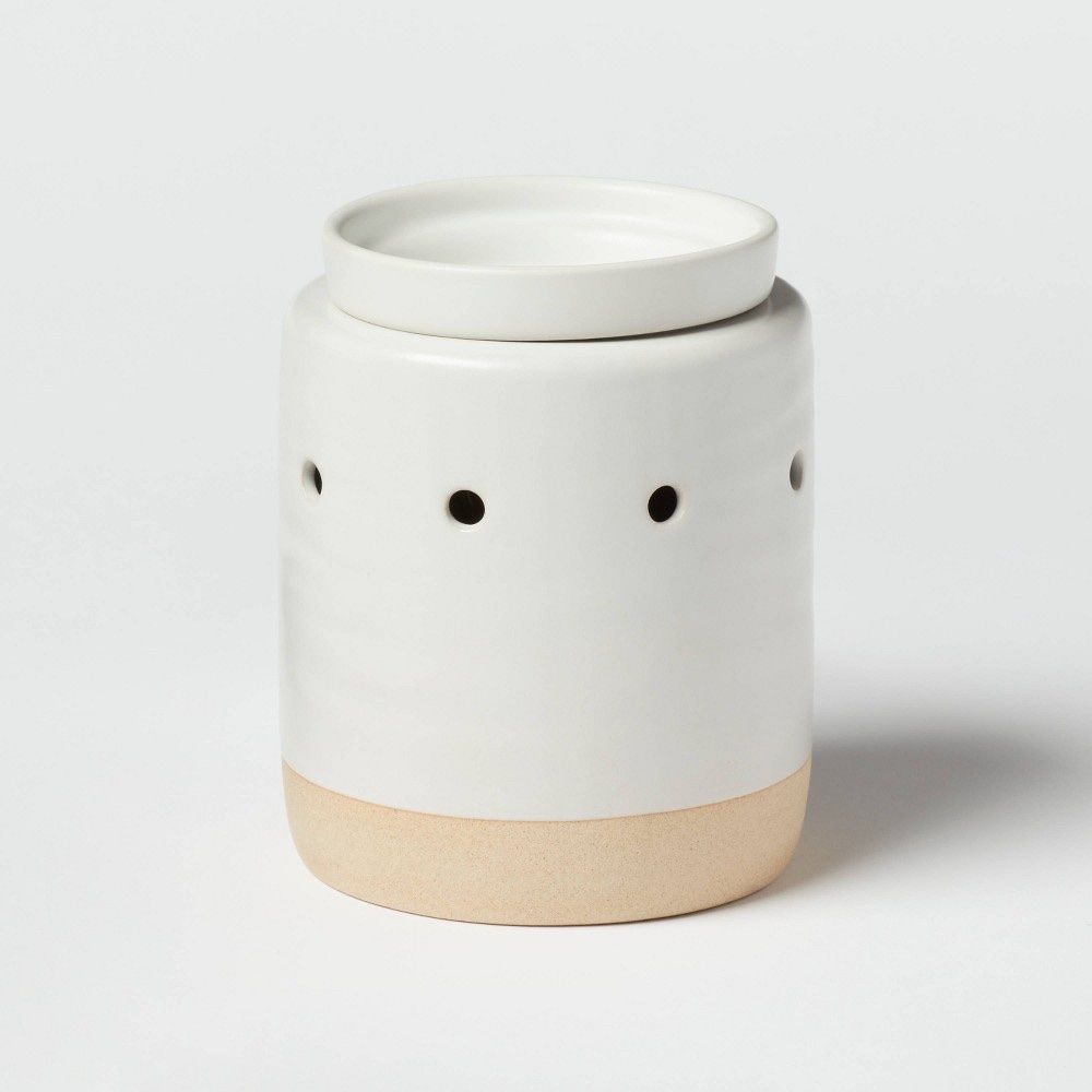 Threshold White Ceramic Wax Warmer - 5" H x 4" D, Two-Tone Design