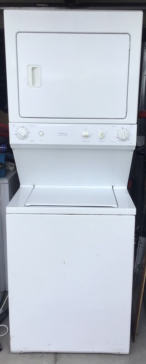 Large capacity GE stackable washer and dryer in great condition. Includes free delivery !