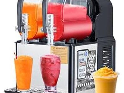 4Lx2Tank Commercial Slushie Machine, 370W Stainles
