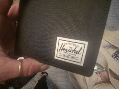 Herschel Supply Co. Bi-Fold Wallet - Black Canvas with White Logo - New