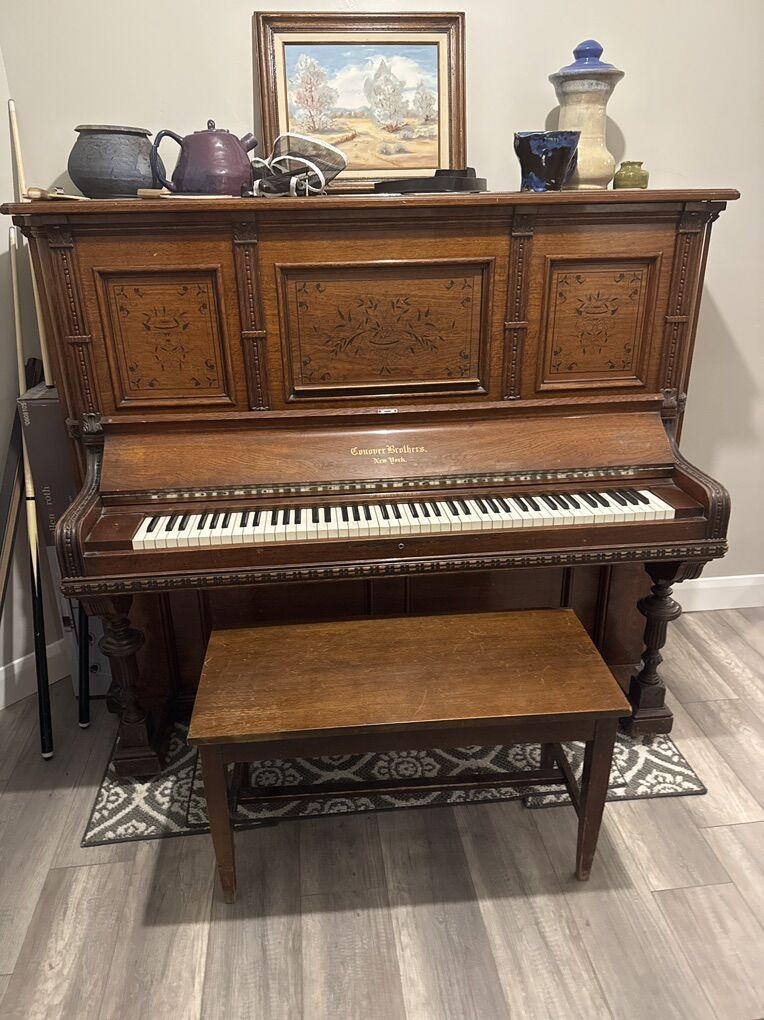 antique Upright Grand Piano
