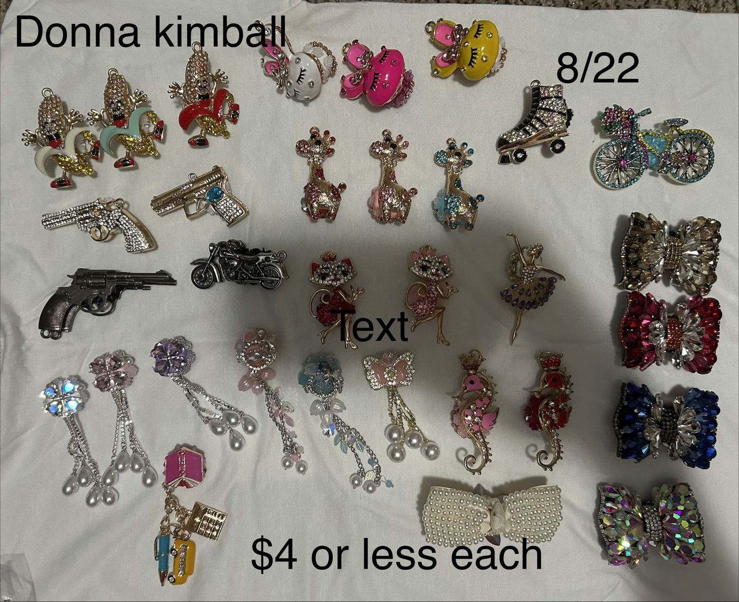 Assorted Rhinestone & Enamel pen toppers