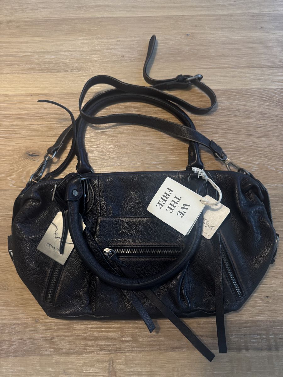 Free people baby Emerson tote black nwt