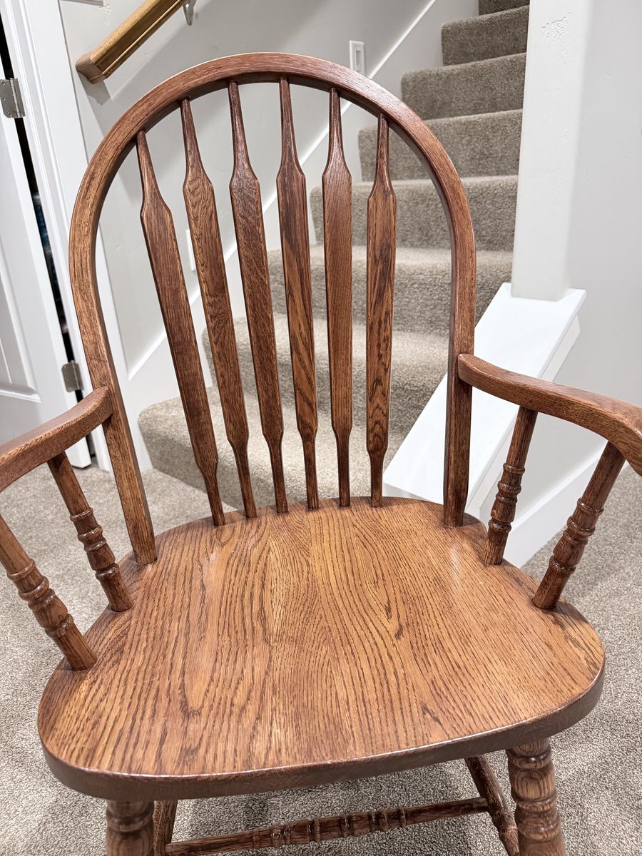 Intercon Vintage Solid Oak Armchair Spindle Back Wooden Accent Chair