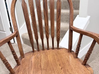 Intercon Vintage Solid Oak Armchair Spindle Back Wooden Accent Chair