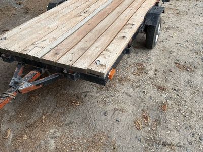 4x8 Flatbed Utility Trailer with Wooden Deck and 1-7/8 Inch Hitch