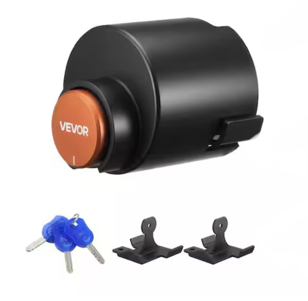 VEVOR Trailer Lock, Fits 2 & 2-5/16-in. Straight Tongue Ball Couplers, Heavy Duty Hitch Lock 3 Keys Secures Security Chains