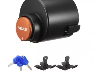 VEVOR Trailer Lock, Fits 2 & 2-5/16-in. Straight Tongue Ball Couplers, Heavy Duty Hitch Lock 3 Keys Secures Security Chains