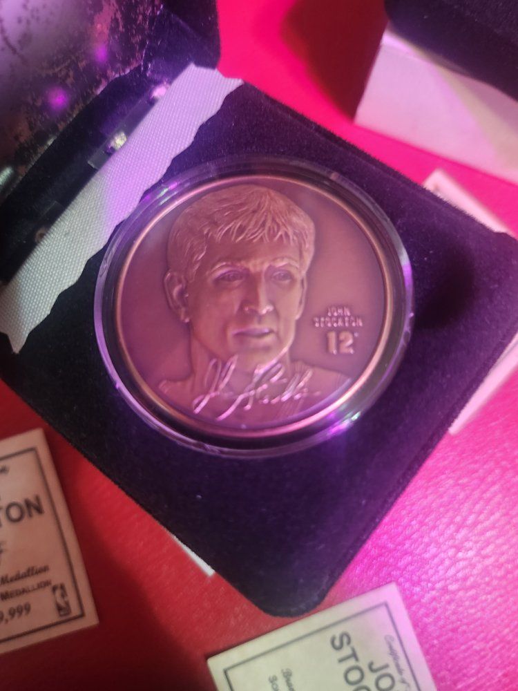 Highland Mint John Stockton Bronze Medallion Coins with Certificates of Authenticity