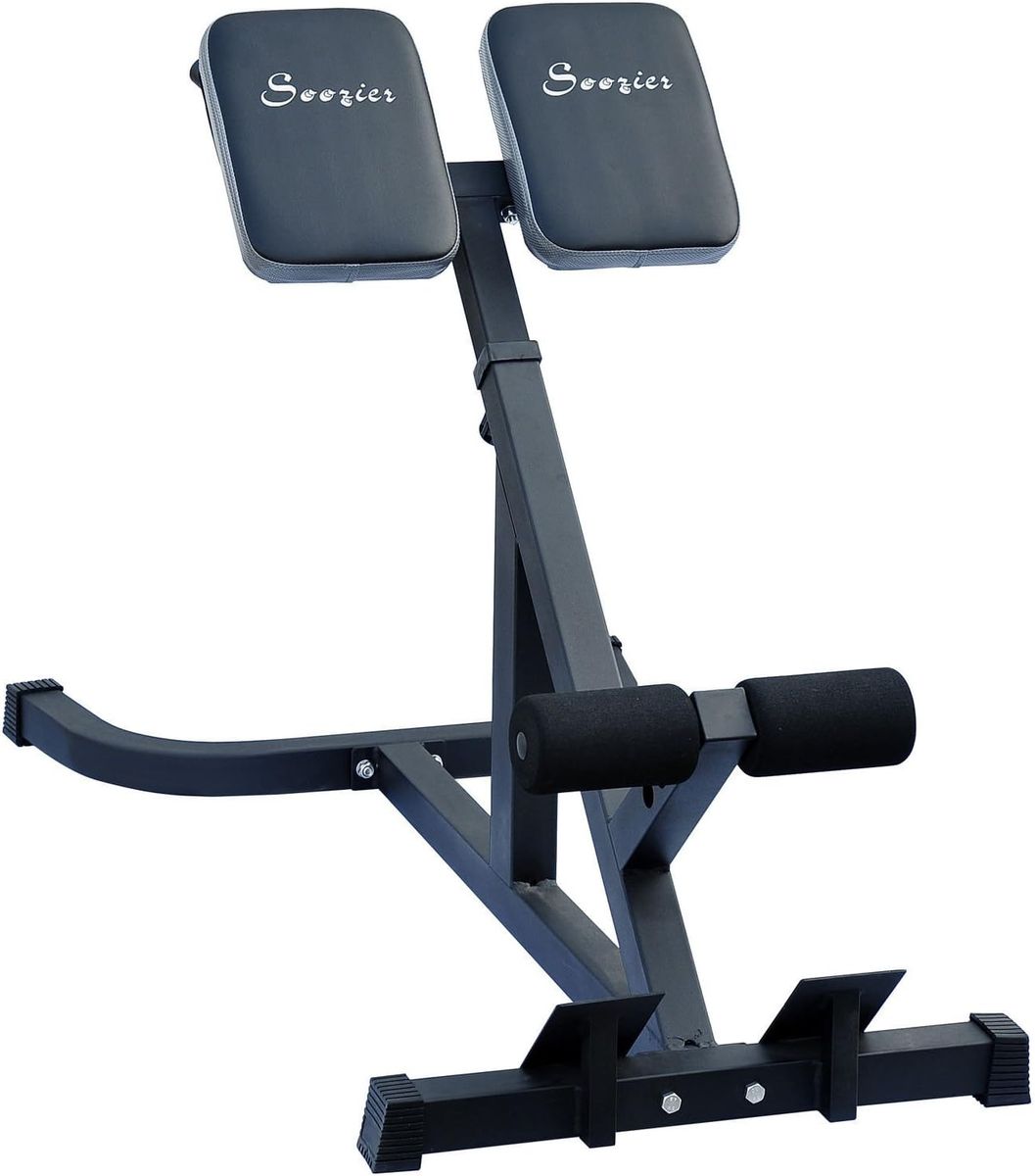 Soozier Adjustable Hyperextension Roman Chair for Back and Abdominal Exercise