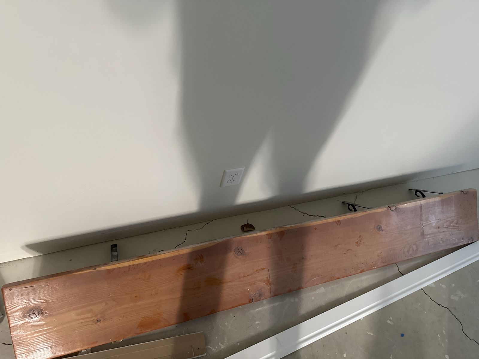 Rustic Wood Fireplace Mantel / Floating Shelf - Stained Wood