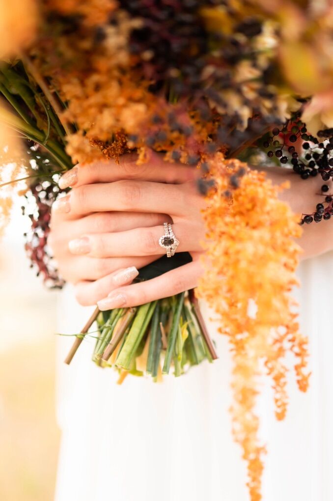 Salt andPepper Diamond Engagement and Wedding Ring