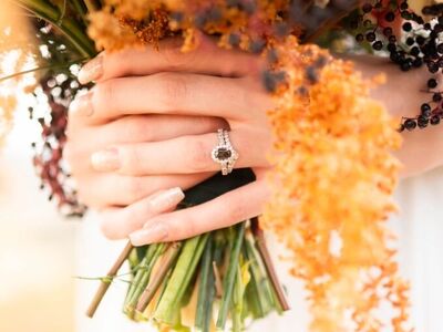 Salt andPepper Diamond Engagement and Wedding Ring