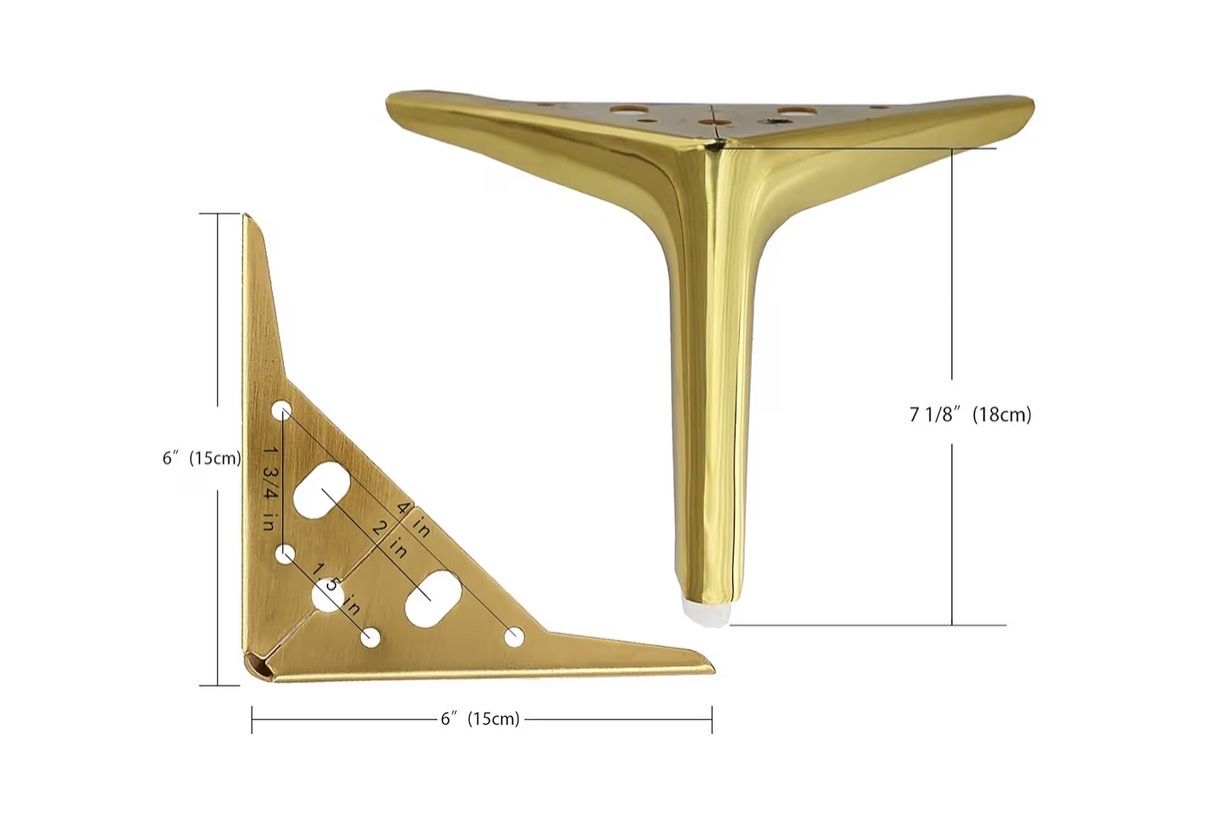 New Gold metal furniture legs - set of eight