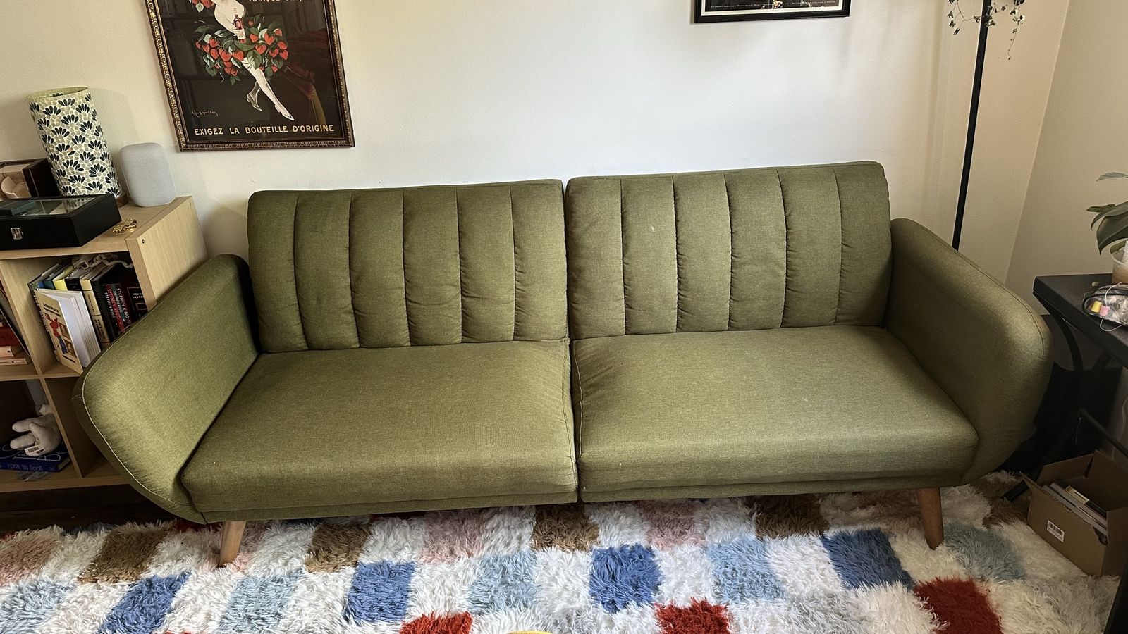 Green mid century modern couch