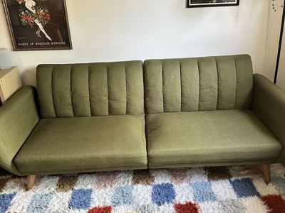 Green mid century modern couch