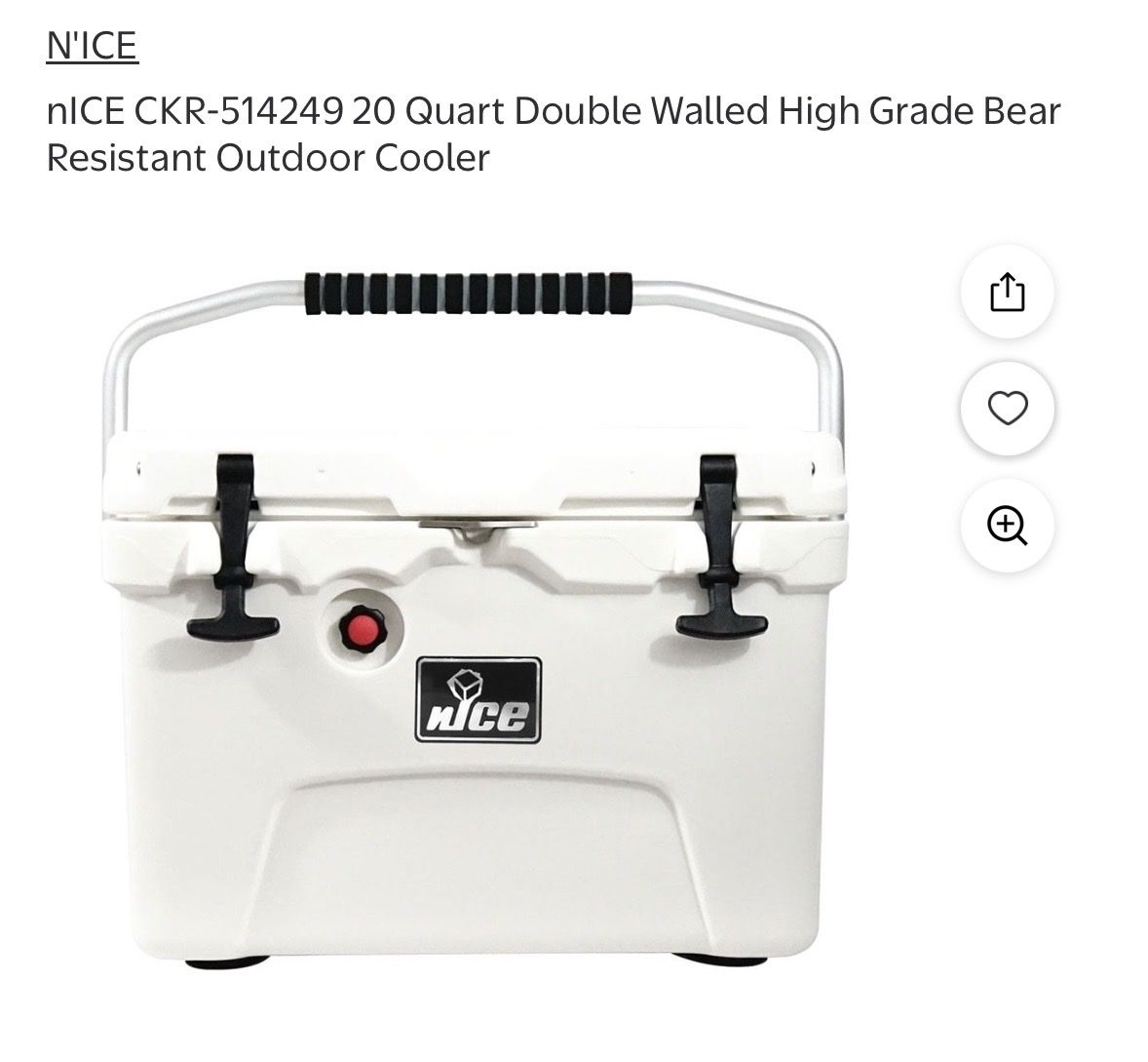 N’ICE CKR-514249 20QT Bear Resistant Cooler