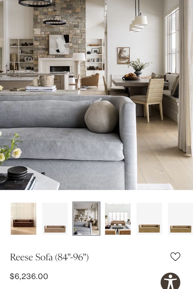 McGee & Co 96” Reese Sofa - Dovetail Velvet