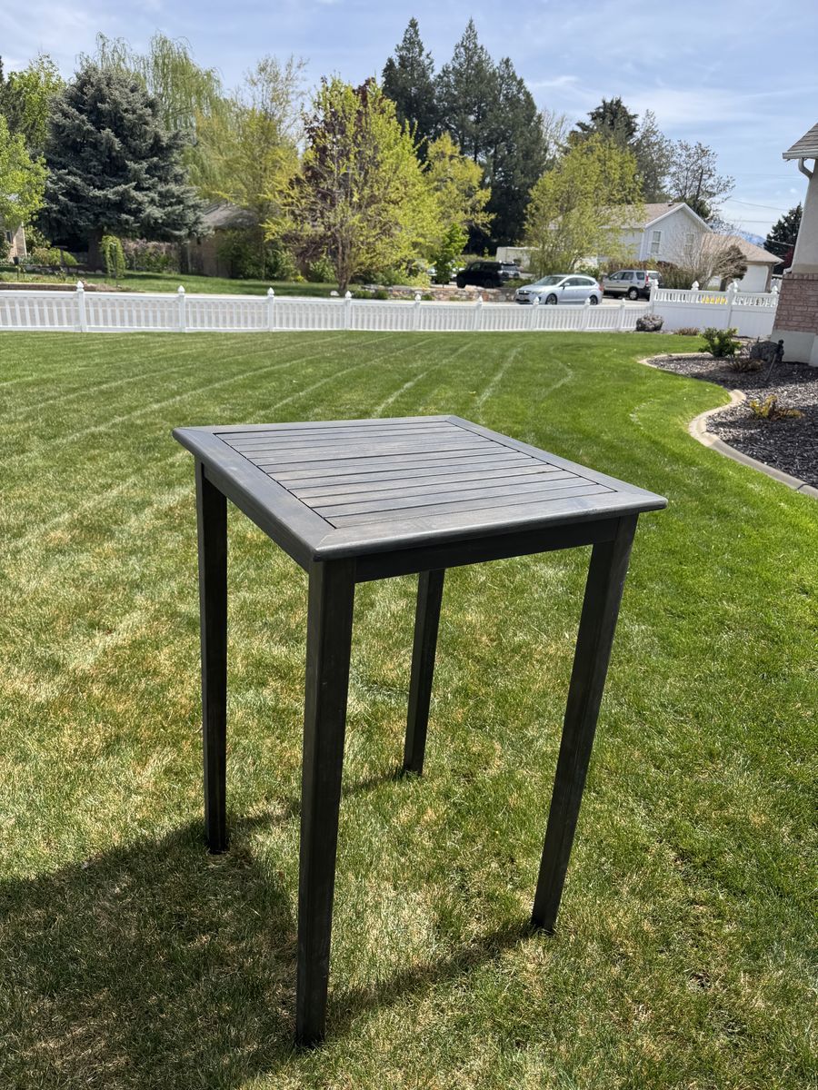 OBO Acacia Wood Square Minimalist Outdoor Bar Table Reception Event Dining