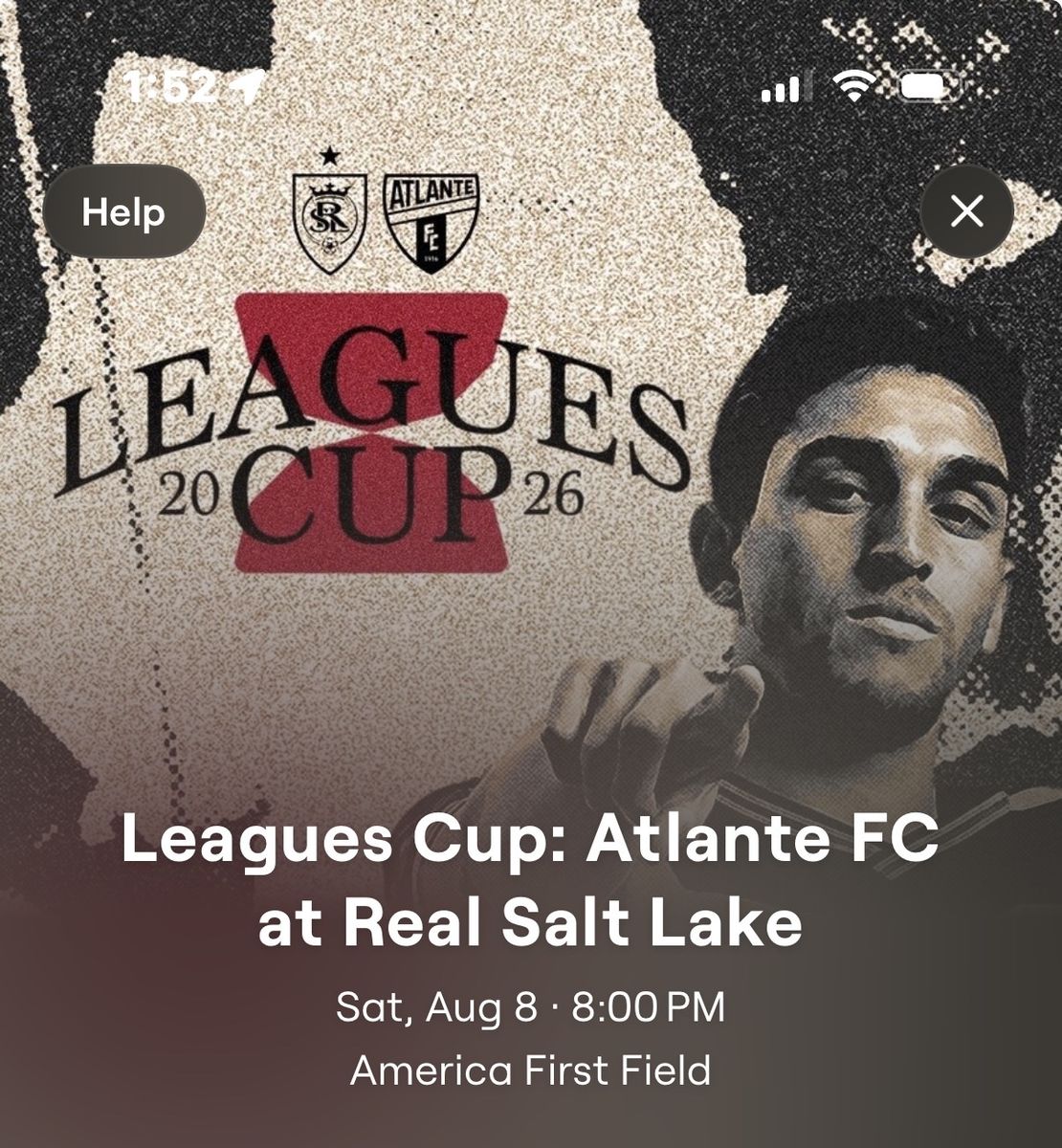 6 Zions Bank Club tickets: Leagues Cup Tickets: Atlante FC at Real Salt Lake (Sat, Aug 8 at America First Field)