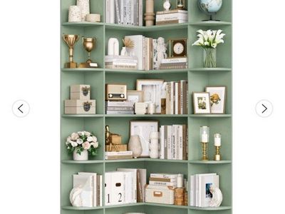 73.9" Tall Corner Bookshelf – 6-Tier L-Shaped – Brand New #561