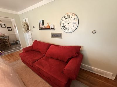 Beautiful Bright Red Sofa - Super Comfortable $250 obo