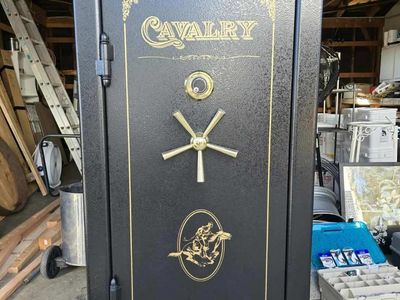 SUN WELDING SAFE CO CAVALRY SAFE C-64, 66" H x 30" W x 24" D, BLACK & GOLD