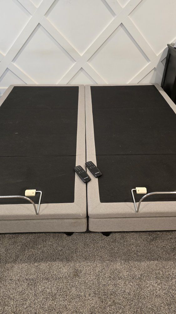 Malouf Split King Adjustable Bed Bases w/ Massage & Remotes