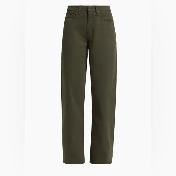Women's Size 16 Good American Twill Good Barrel Pants Fatigue Green
