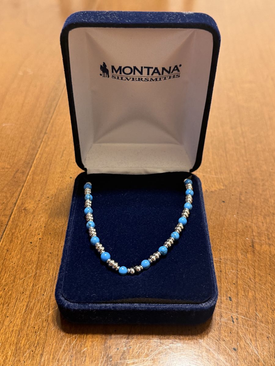 Montana Silversmiths Turquoise and Silver Beaded Necklace