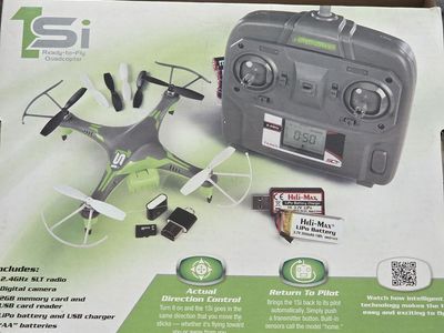 DRONE HeliMax 1Si Ready to fly Quadcopterwithmicro Digital Camera & Grey and neon Green colors