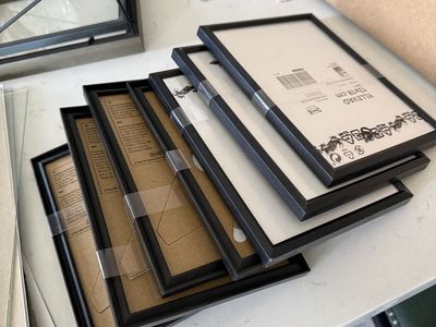 New IKEA FISKBO 13x18 cm (5x7") Black Photo Picture Frames - Set of 7