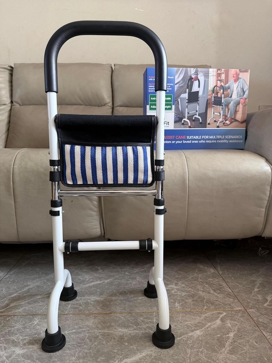 NEW Stand Assist Aid for Elderly; Couch Chair Stand Assist; Quad Cane with 4 Legs for Seniors Stability; Height Adjustable