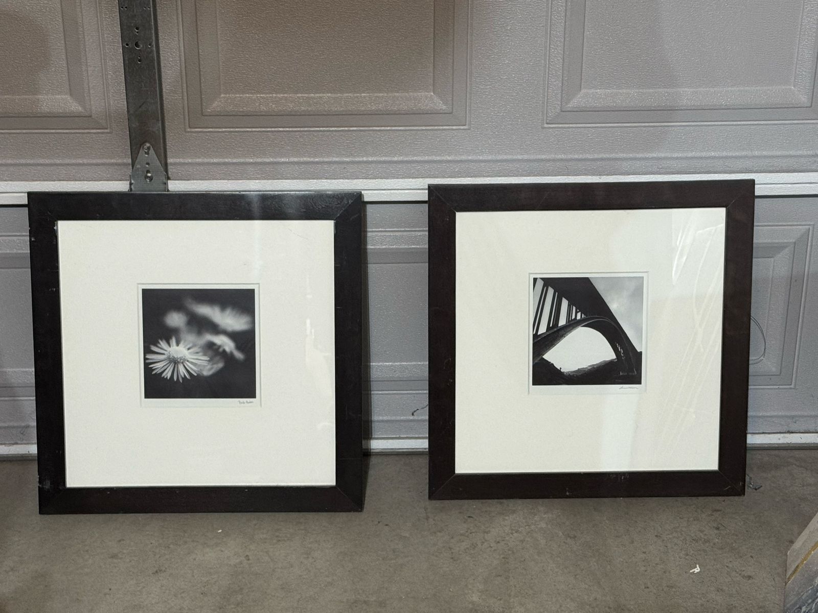 Set of Two Framed Black and White Photography Art Prints