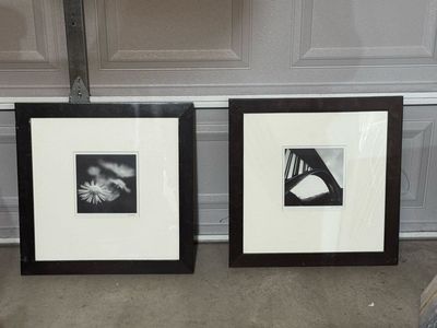 Set of Two Framed Black and White Photography Art Prints