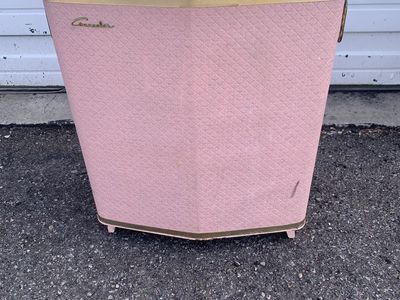 Mid Century Vintage Laundry Hamper Pink Barbie Style Padded MCM