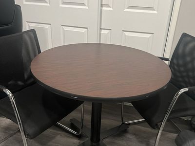Round table with two chair