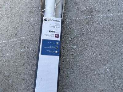 Glacier Bay 18 in. White Concealed Safety Grab Bar 1-1/2 inch diameter, Hardware Included