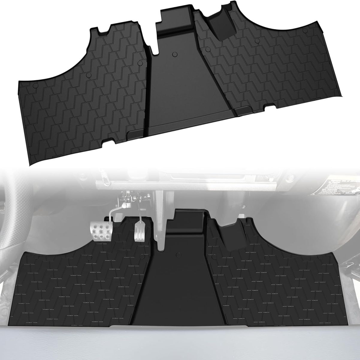 2015-2025 Kawasaki Mule Pro FXT FX DX DXT FXR- Rubber Front Row Floor Liner Slush Mat All Weather Protection