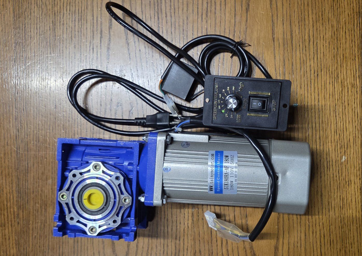 Demonic Tsinymotor 5KI180RA-AF NMRV050 Worm Gear Motor with Speed Controller, 12RPM, 18mm Shaft, 1:100 Gear Ratio
