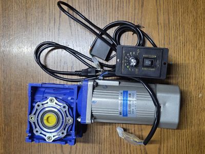 Demonic Tsinymotor 5KI180RA-AF NMRV050 Worm Gear Motor with Speed Controller, 12RPM, 18mm Shaft, 1:100 Gear Ratio
