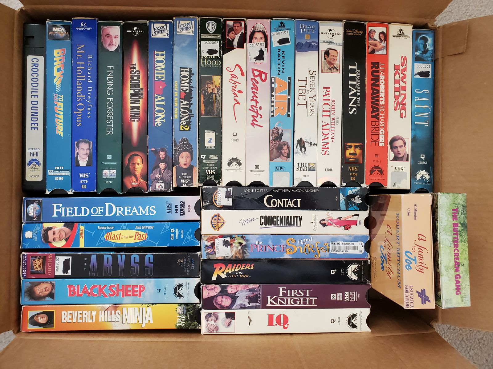 $10 for Box of 30 VHS Video Tapes