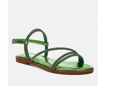 London rag women's bawley rhinestone strappy flat sandals