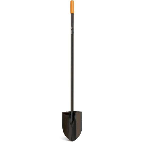 Fiskars Garden Shovel for Digging, Heavy Duty Steel Gardening Tool with Straight Handle