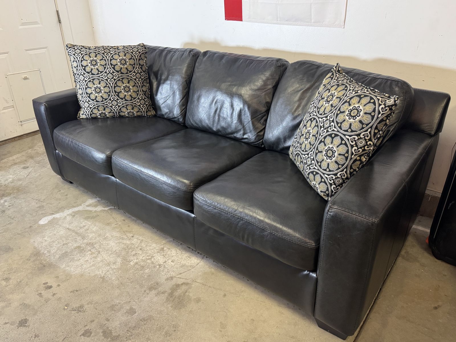 Beautiful Black Leather Couch