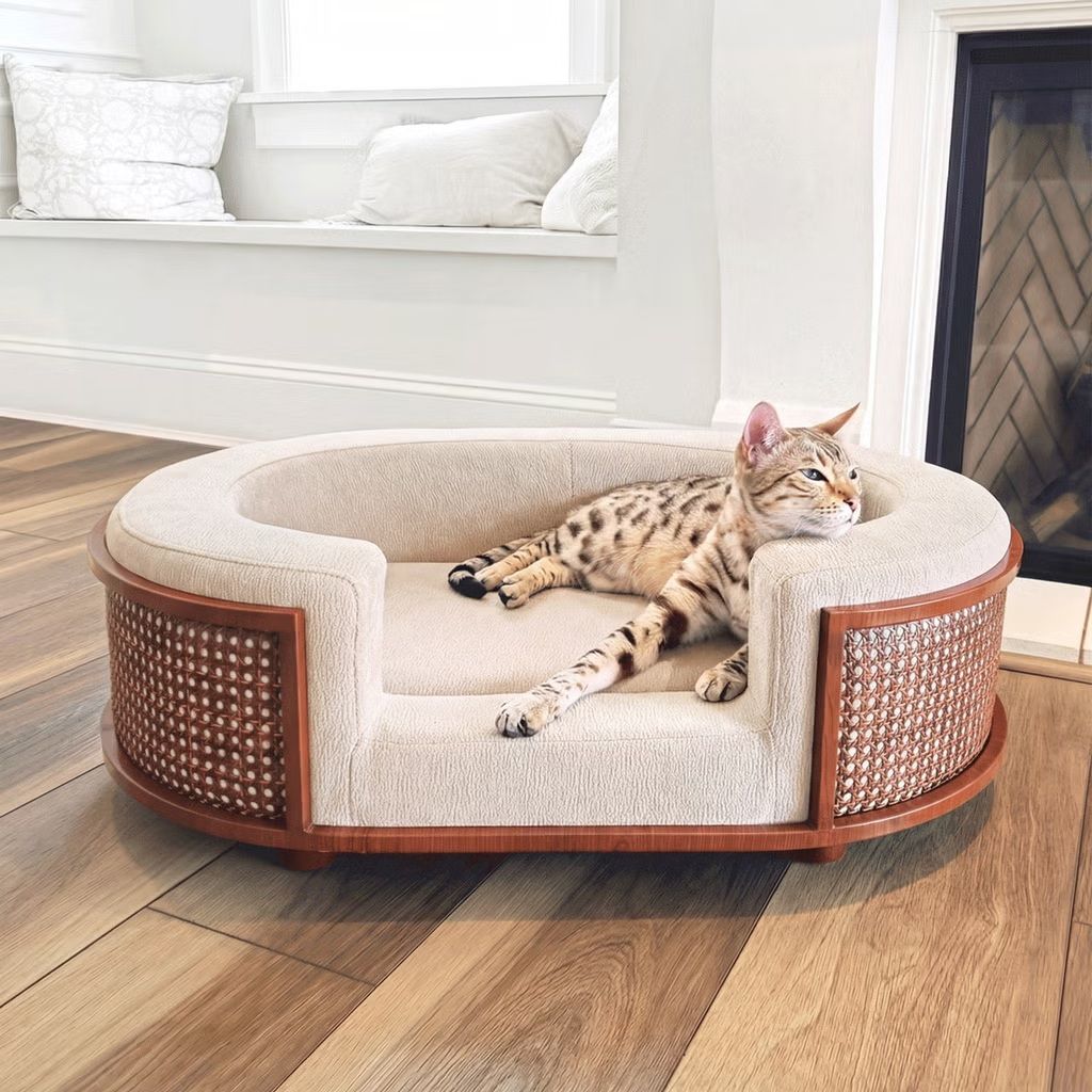 Gracie Rattan Upholstered Pet Bed 2061430  #107210