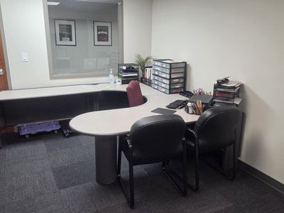 Modern Grey & Beige U-Shaped Office Desk