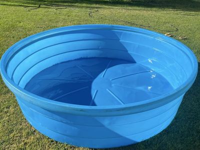 Behlen Country Blue Poly Stock Tank - 8ft Round, 2ft Deep, 600 Gallon Capacity